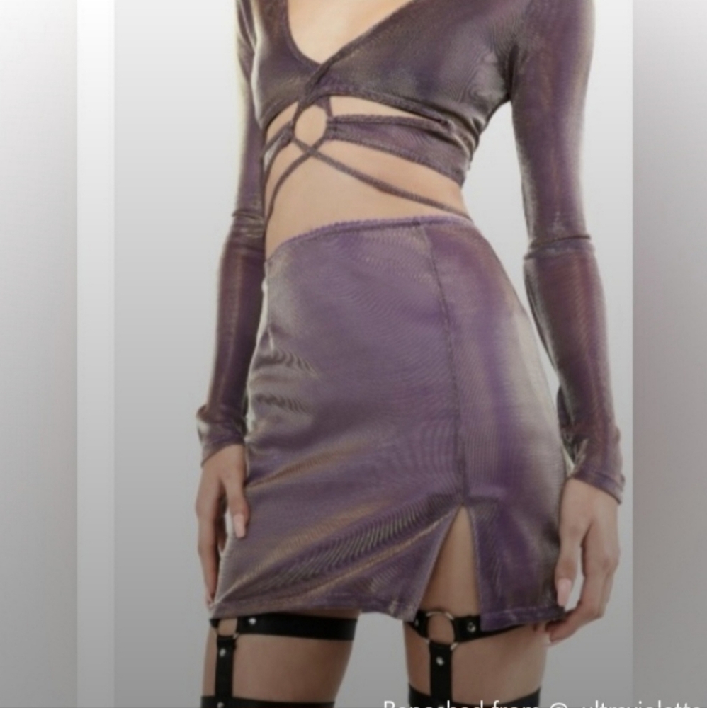 Purple Metallic Horezcope Skirt